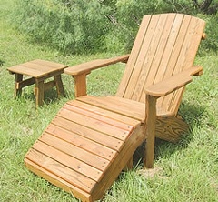 Curved Back Adirondack Chair with Footstool