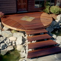 cool round stained deck