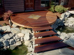 cool round stained deck